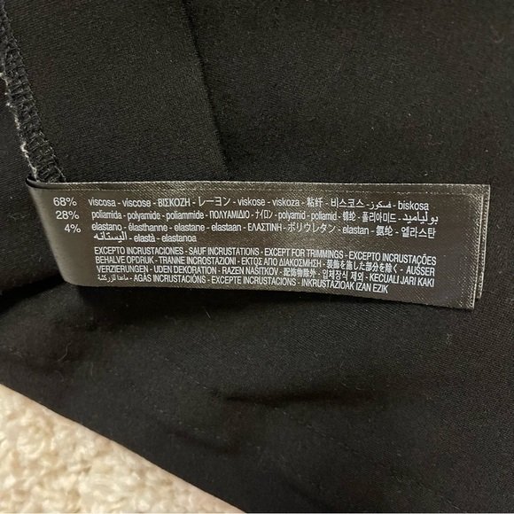 Zara Bike Shorts Women's  Size Medium Black Silver Bling Bejeweled Side Stripe - Picture 7 of 7